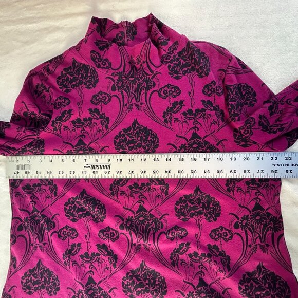 Chico's Womens Fuchsia Black High Neck Tunic Top Pullover Pima Cotton 2 (L) NWOT - Picture 7 of 8